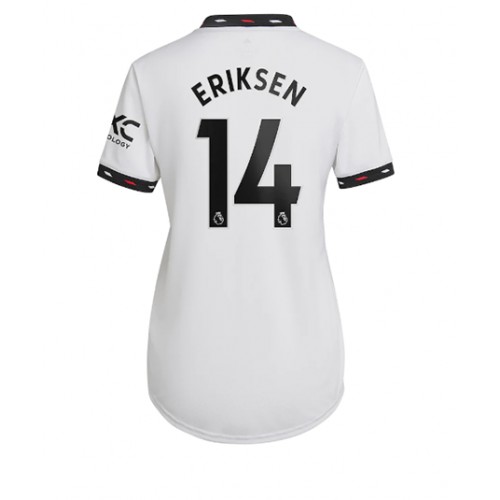 Fotbalové Dres Manchester United Christian Eriksen #14 Dámské Venkovní 2022-23 Krátký Rukáv